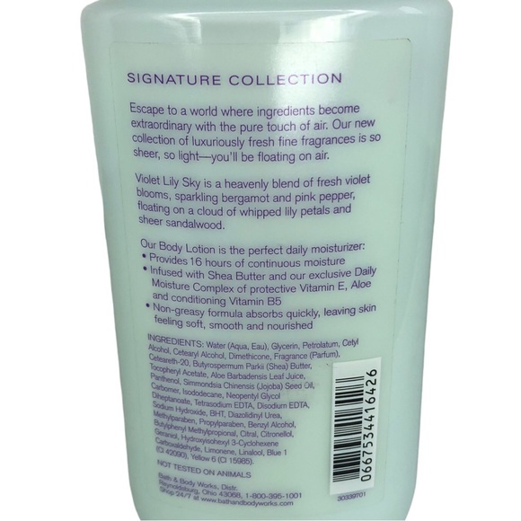 Bath and Body VIOLET LILY SKY Shea & Vitamin E Body Lotion - Picture 2 of 6